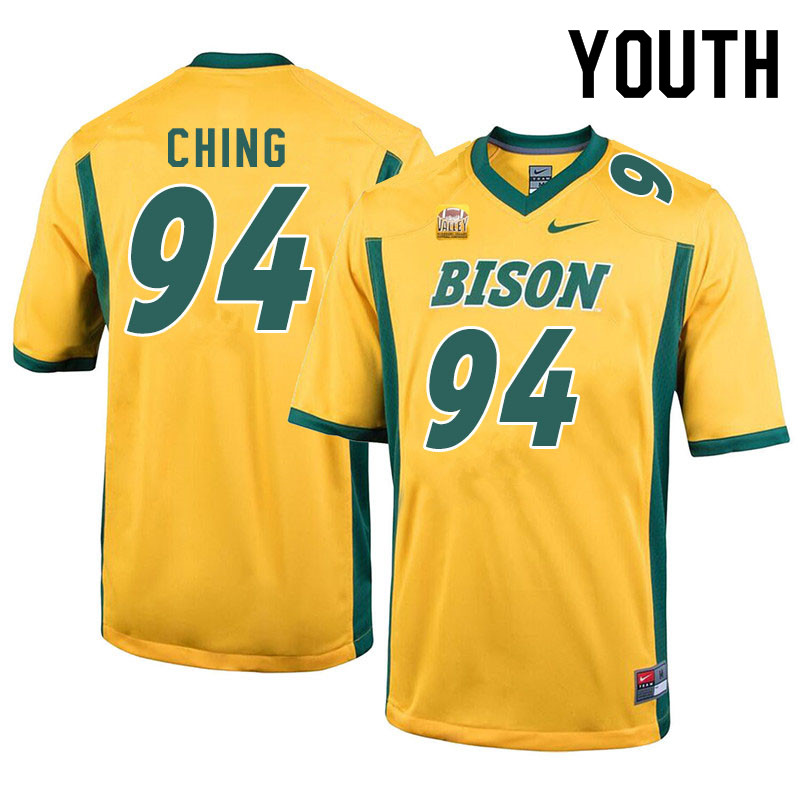 Youth #94 Costner Ching North Dakota State Bison College Football Jerseys Sale-Yellow - Click Image to Close
